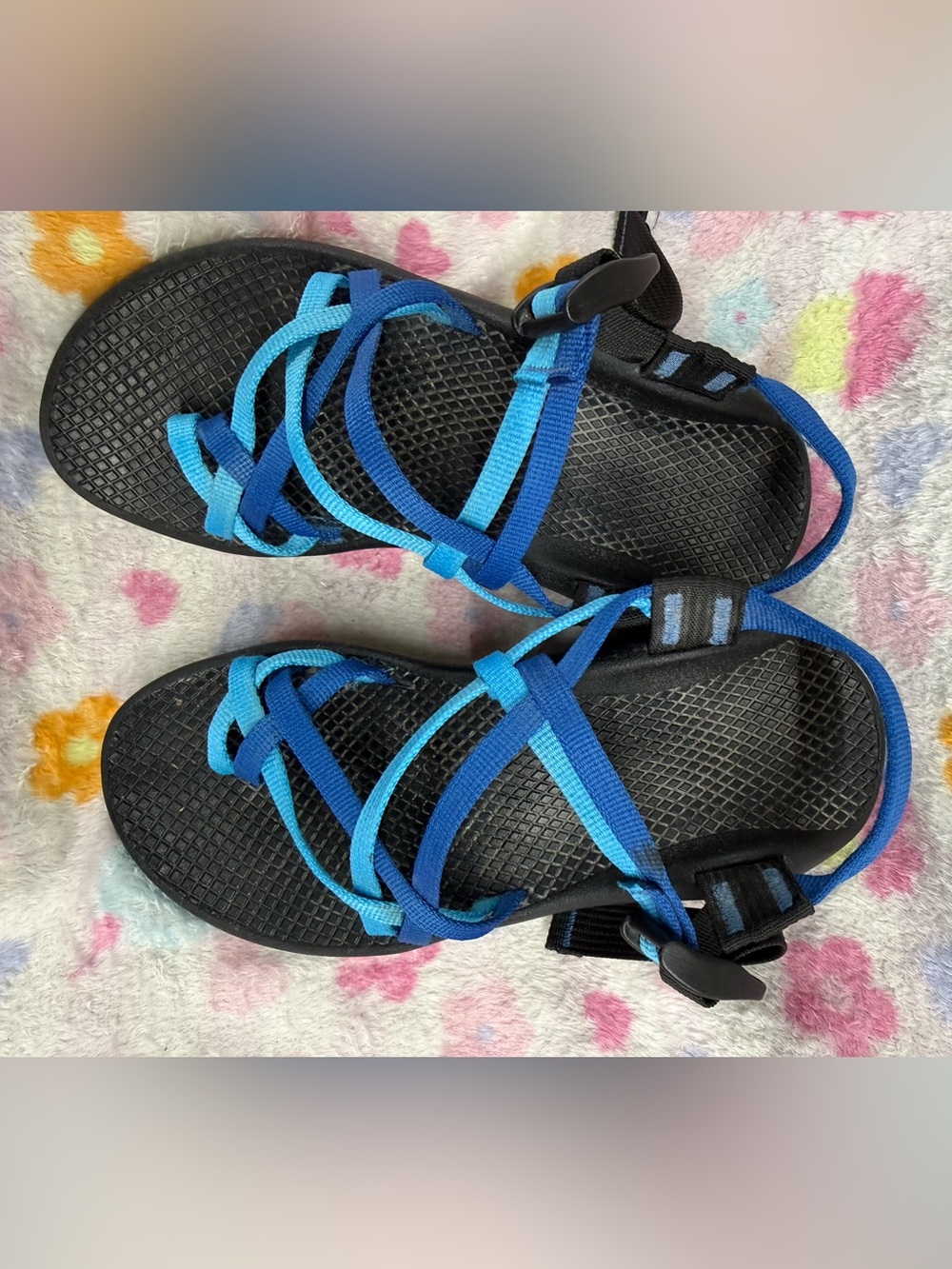 Chaco Women's Black Sandals with Blue Straps